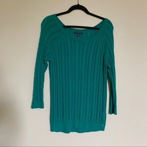 Teal American Eagle 3/4 sleeve sweater